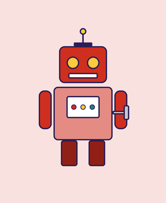 Wind-up tin robot, boxed