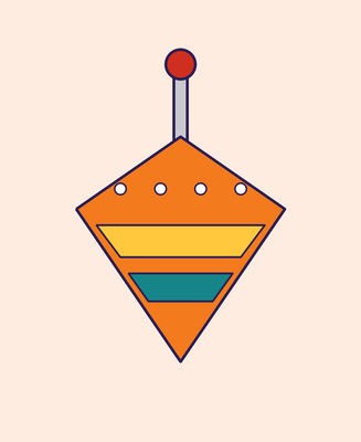 Tin spinning top with plunger